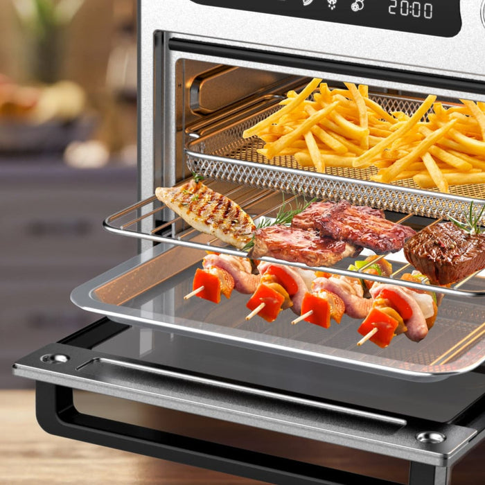 10 Litre Compact Air Fryer Oven Oil Free Cooking Silver