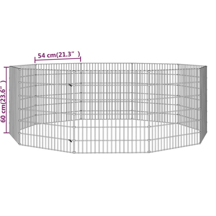 10-panel Rabbit Cage 54x60 Cm Galvanised Iron Oiopip