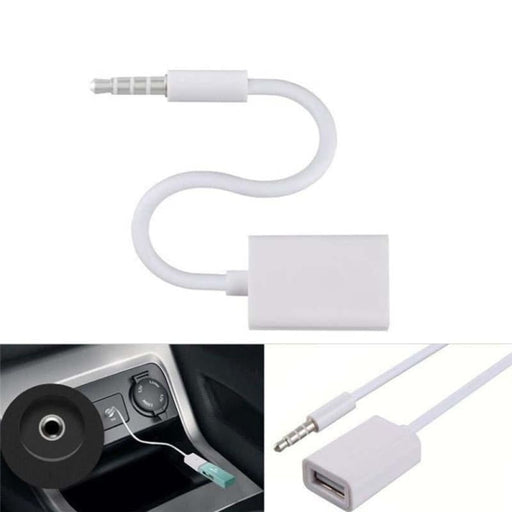 10 Pcs Y-1502 14cm Car Aux Audio Cable To Usb 3.5mm Adapter