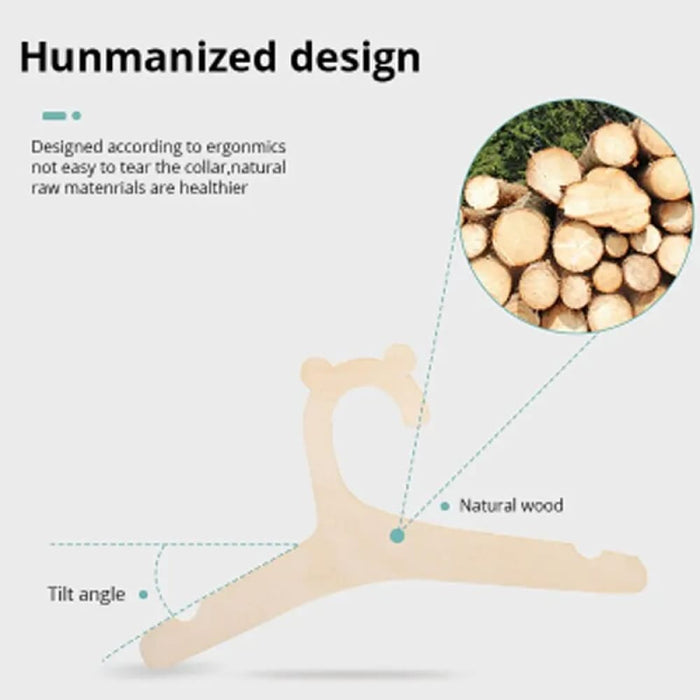 10 Piece Wooden Baby Hanger Set For Nursery Decor