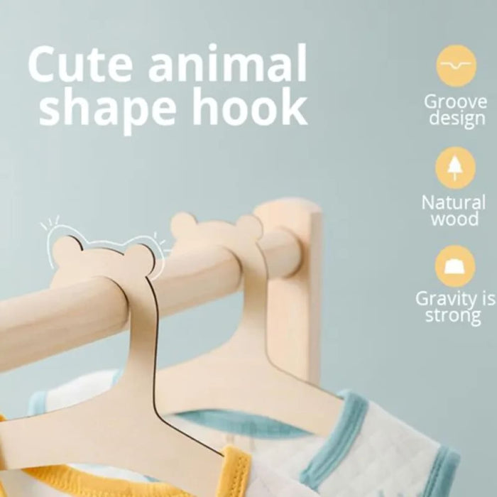 10 Piece Wooden Baby Hanger Set For Nursery Decor