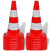 10 Reflective Traffic Cones Red and White 50 Cm Oaonon