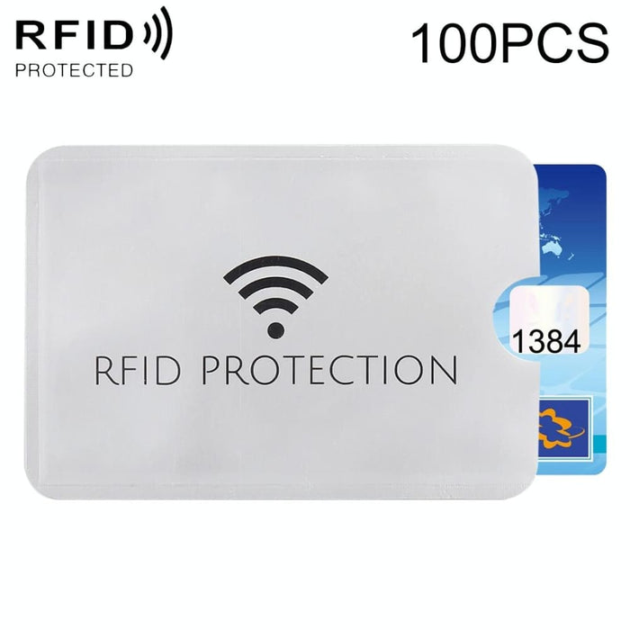 100 Aluminum Foil Rfid Blocking Card Sleeves 9.1 6.3cm