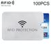 100 Aluminum Foil Rfid Blocking Card Sleeves 9.1 6.3cm