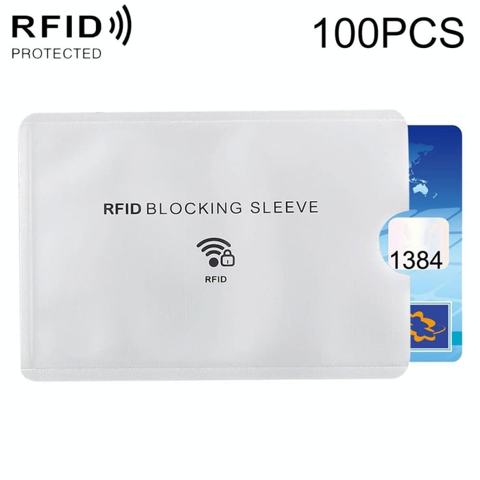 100 Aluminum Foil Rfid Blocking Card Sleeves 9.1 6.3cm