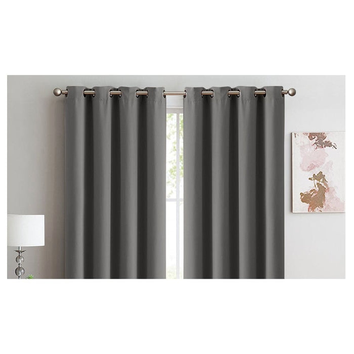 2x 100% Blockout Curtains Panels 3 Layers Eyelet Charcoal