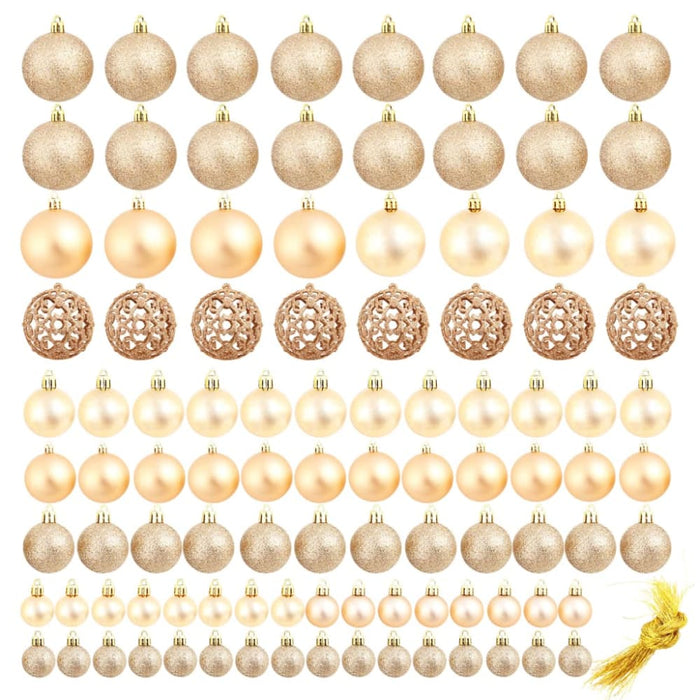 100 Piece Christmas Ball Set 3 4 6 Cm Rose Gold Xapiol