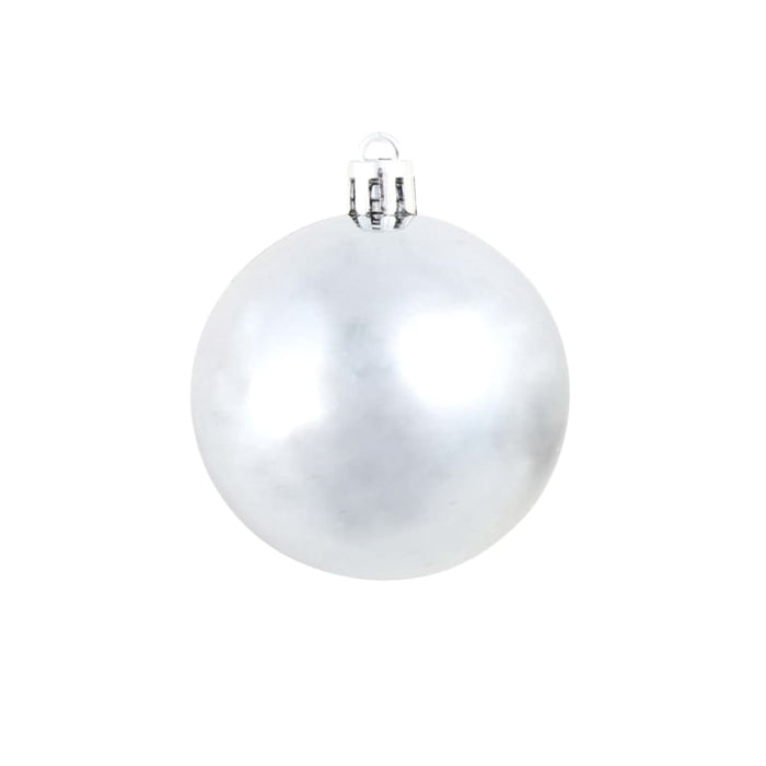 100 Piece Christmas Ball Set 3 4 6 Cm White Grey Xapioi
