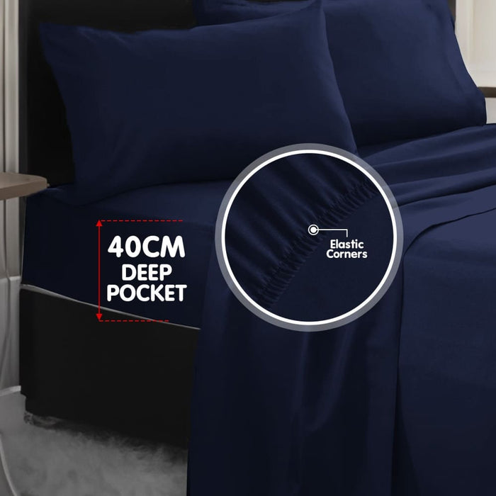 1000 Thread Count Cotton Rich King Bed Sheets 4-piece Set