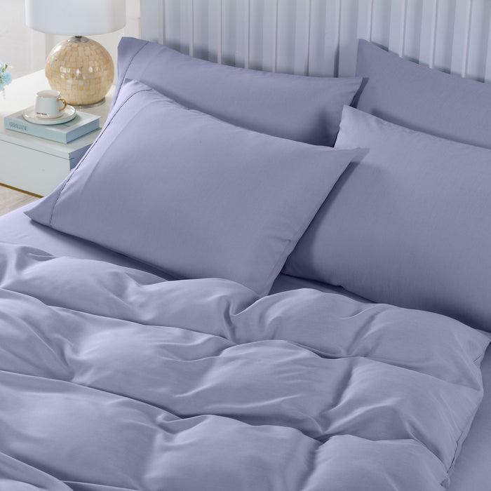 King Size Bamboo Cooling 2000Tc 6 - Piece Combo Set - Lilac Grey