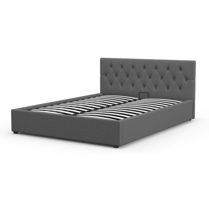 Single Size Capri Luxury Gas Lift Bed With Headboard Model 3 Grey No.28