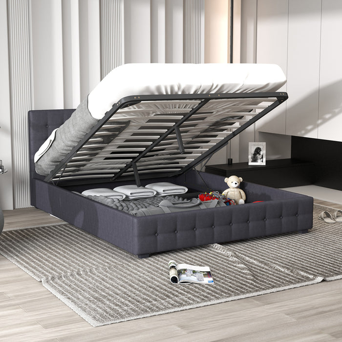 Queen Size Eden Gas Lift Bed Dark Grey
