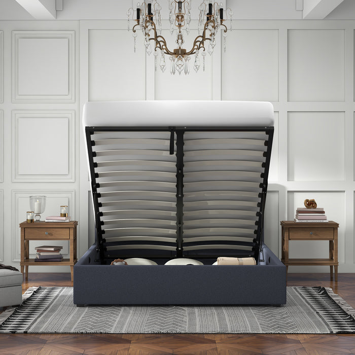 Queen Size Luxury Gas Lift Bed With Headboard Model 1 Charcoal No.35