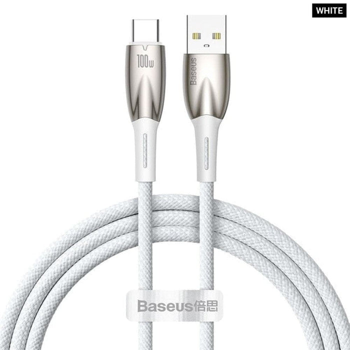 100w 6a Usb To Type - c Charging Data Cable With Led