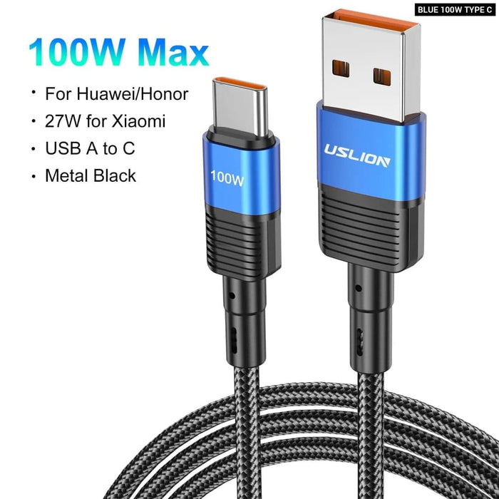 100w Usb c Fast Charge Cable for Samsung Xiaomi