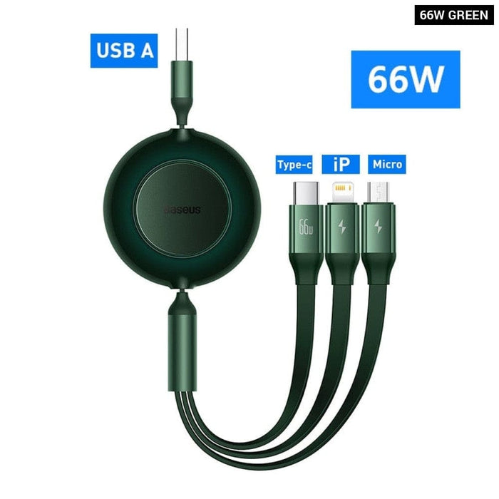 100with66w 3 In - 1 Usb Type c Charge Cable For Macbook