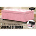 102cm Pink Storage Ottoman Stool Fabric