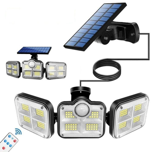 108 - 171 Led Solar Light with 3 Head Motion Sensor and 270