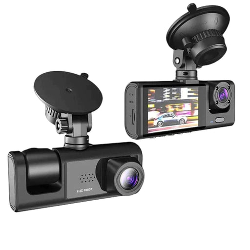 1080p 3 Camera Dash Cam With Ir Night Vision And Loop