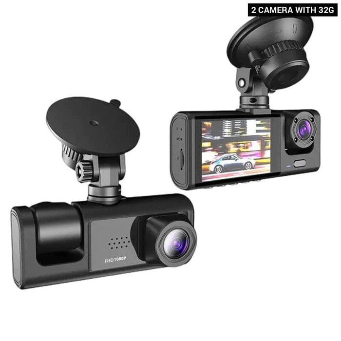 1080p 3 Camera Dash Cam with Ir Night Vision and Loop
