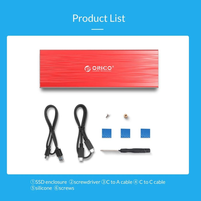 10gbps Nvme M.2 Ssd Enclosure In Red