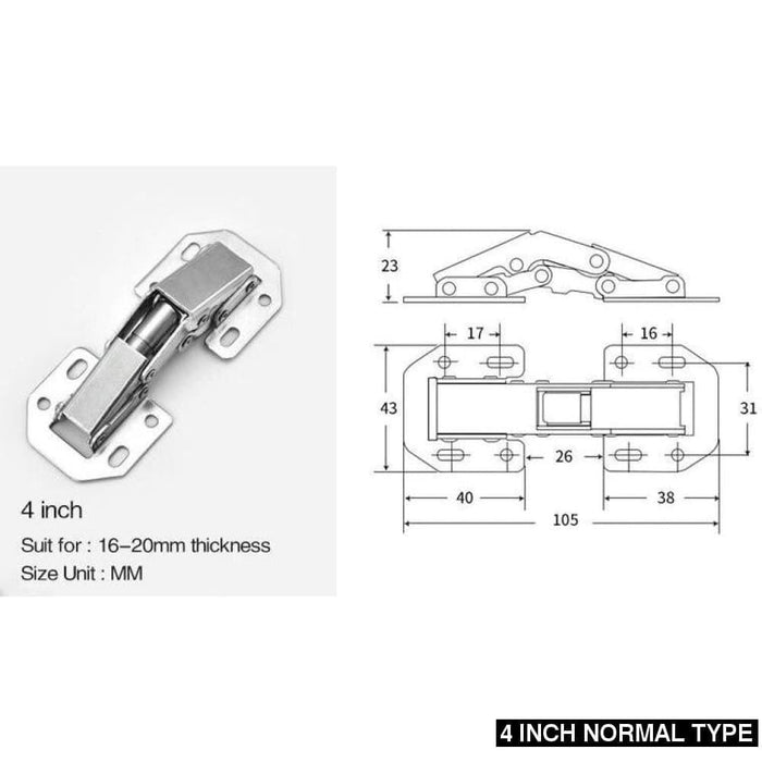 10pcs Furniture Hinges 90 Degree No-drilling Hole Cabinet