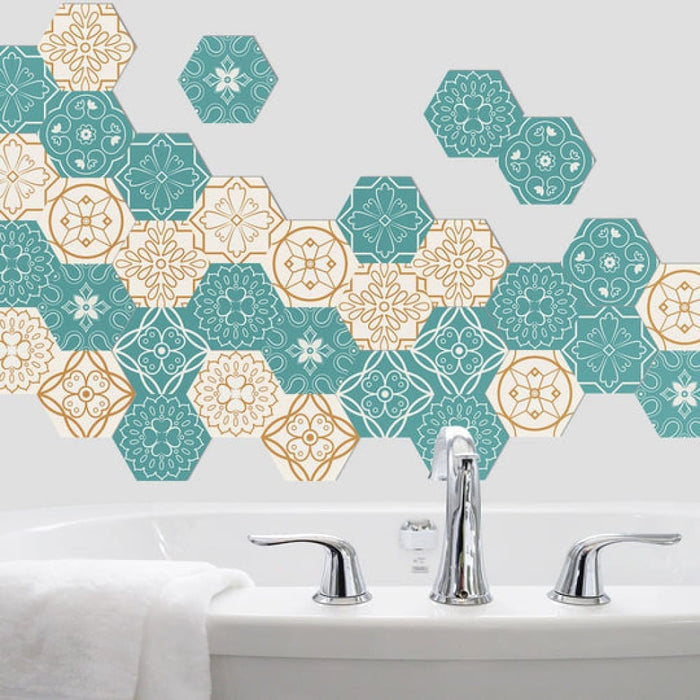 10pcs Multi Colour Tile Set Hexagon Decoration Decal