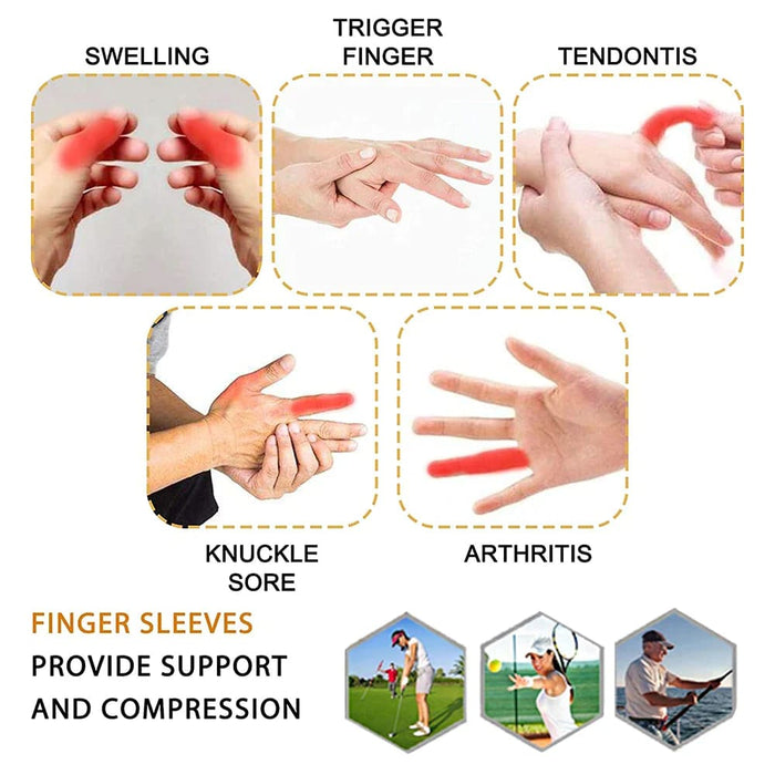 10pcs Soft Comfortable Finger Brace Splint Sleeves for Men