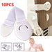 10pcs White Kids Safety Cabinet Lock Baby Proof Security