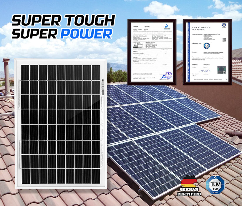 10W 12V Solar Panel Megavolt Caravan Camping Power Mono Battery Charging