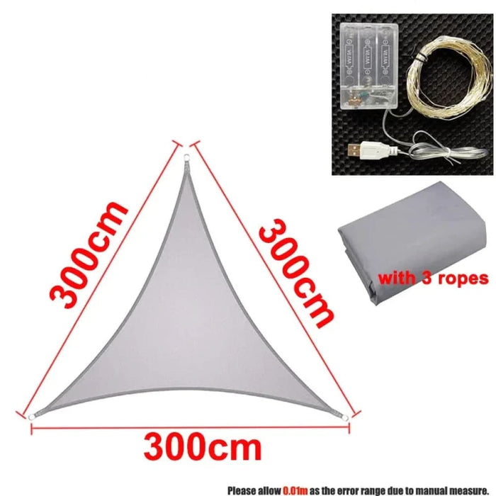 10‘x10’x10ft Triangle Waterproof Shade Sail Awning Outdoor