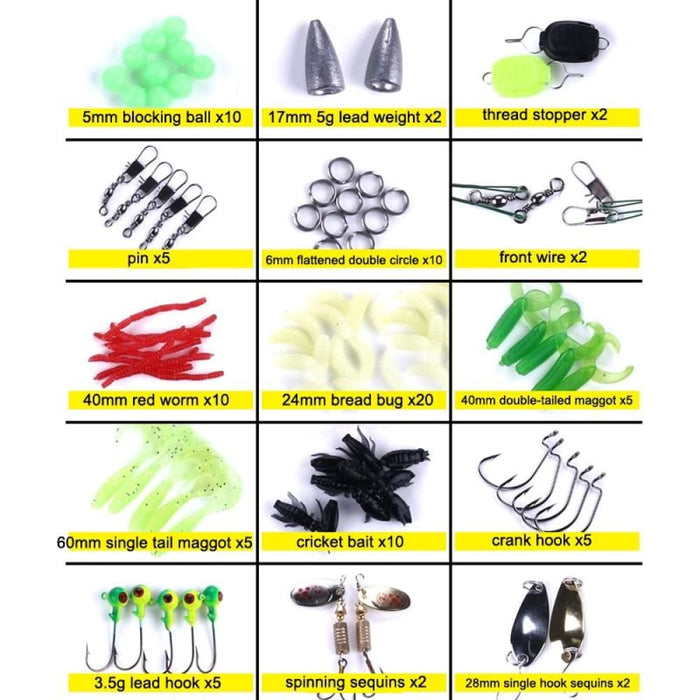 110 Piece Sea Bass Soft Bait Set For Freshwater Fishing