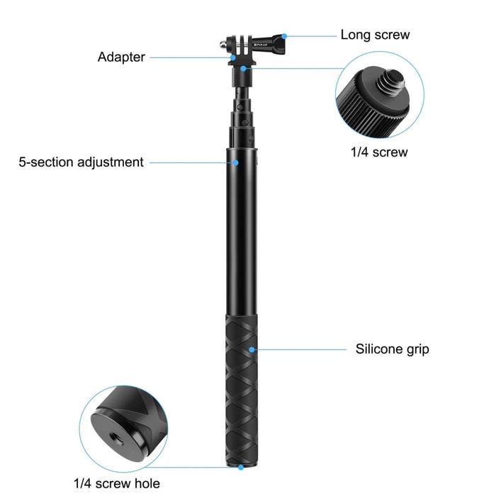 110cm Metal Selfie Stick Monopod with Invisible Adapter