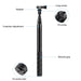 110cm Metal Selfie Stick Monopod with Invisible Adapter