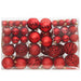 111 Piece Christmas Bauble Set Red Polystyrene Tploob