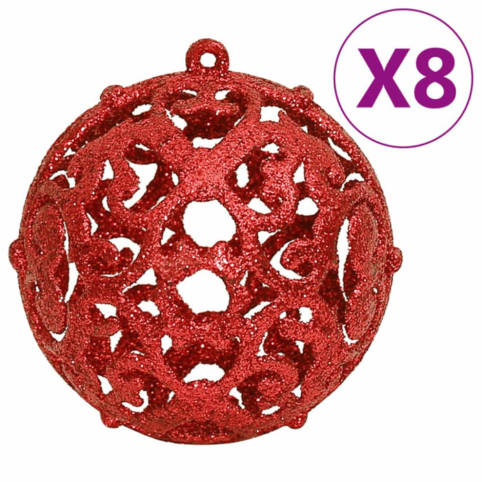 111 Piece Christmas Bauble Set Red Polystyrene Tploob