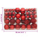 111 Piece Christmas Bauble Set Red Polystyrene Tploob