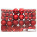 111 Piece Christmas Bauble Set Red Polystyrene Tploob