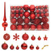 111 Piece Christmas Bauble Set Red Polystyrene Tploob