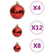 111 Piece Christmas Bauble Set Red Polystyrene Tploob