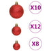 111 Piece Christmas Bauble Set Red Polystyrene Tploob