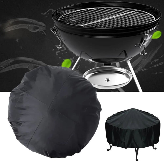 112cm Outdoor Black Round Waterproof Bbq Grill Dust Cover
