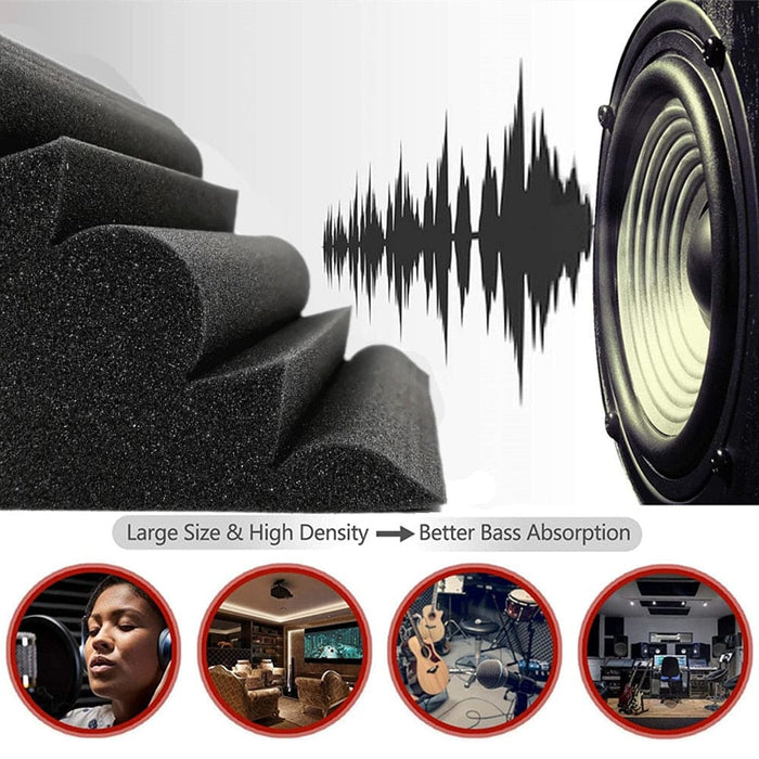 12 24pcs 12x12x24cm Acoustic Soundproof Foam Panel