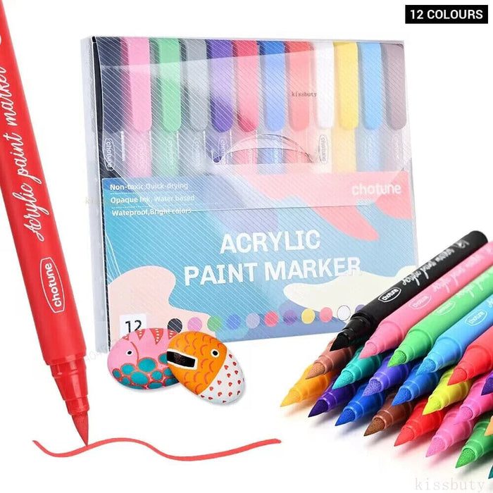 12 36 Pastel Acrylic Paint Markers for Diy Art Waterproof