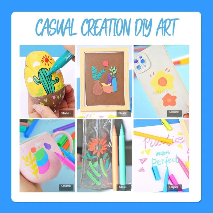 12 36 Pastel Acrylic Paint Markers for Diy Art Waterproof