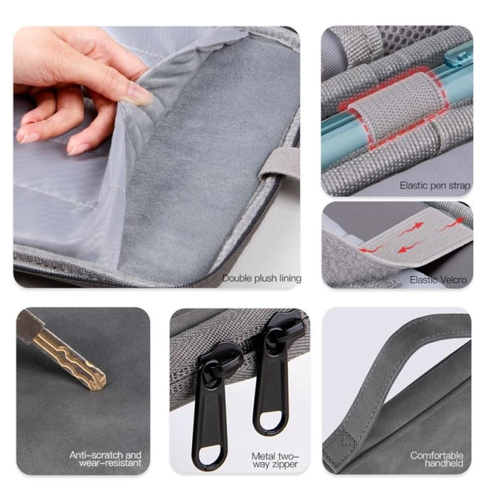 12.9 13 Inch Portable Sheepskin Texture Leather Bag