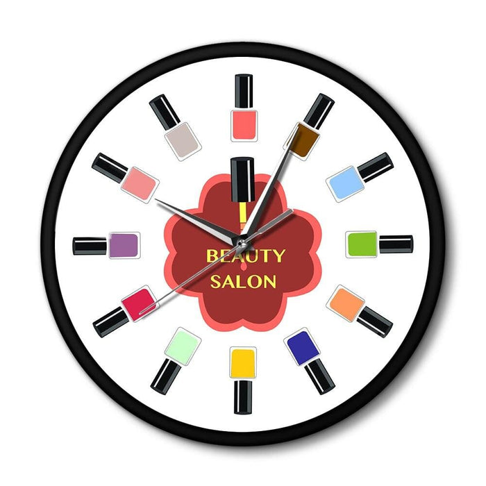 12 Colourful Nail Polish Beauty Salon Wall Clock