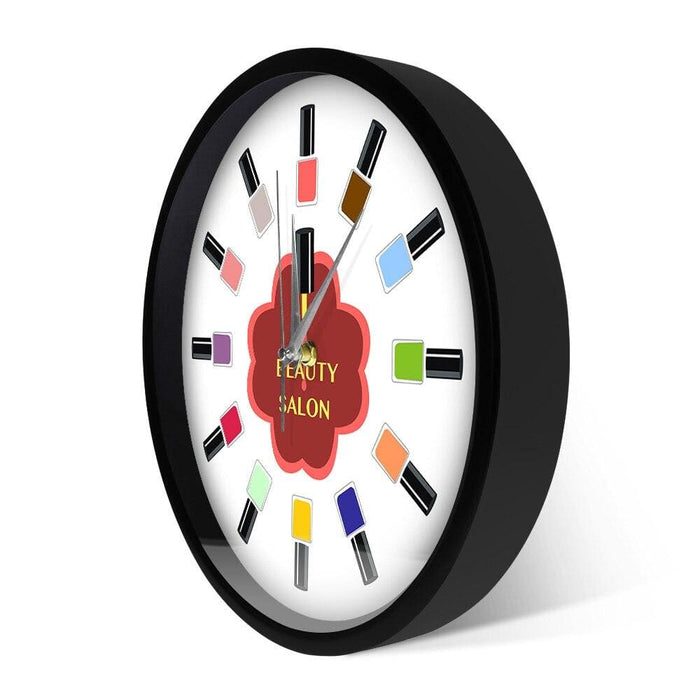 12 Colourful Nail Polish Beauty Salon Wall Clock