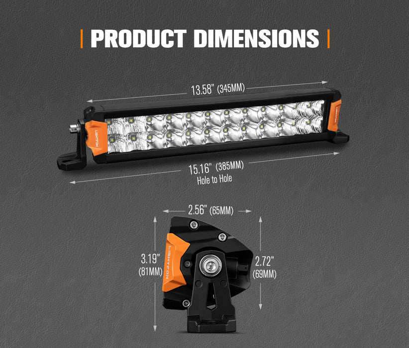 12Inch Osram Led Light Bar Slim Rows Combo Beam Driving Lamp Offroad 4X4