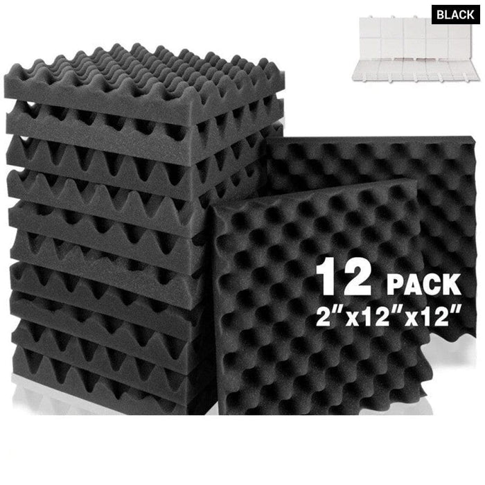 12 Pack Acoustic Panels Self - adhesive Egg Crate Sound